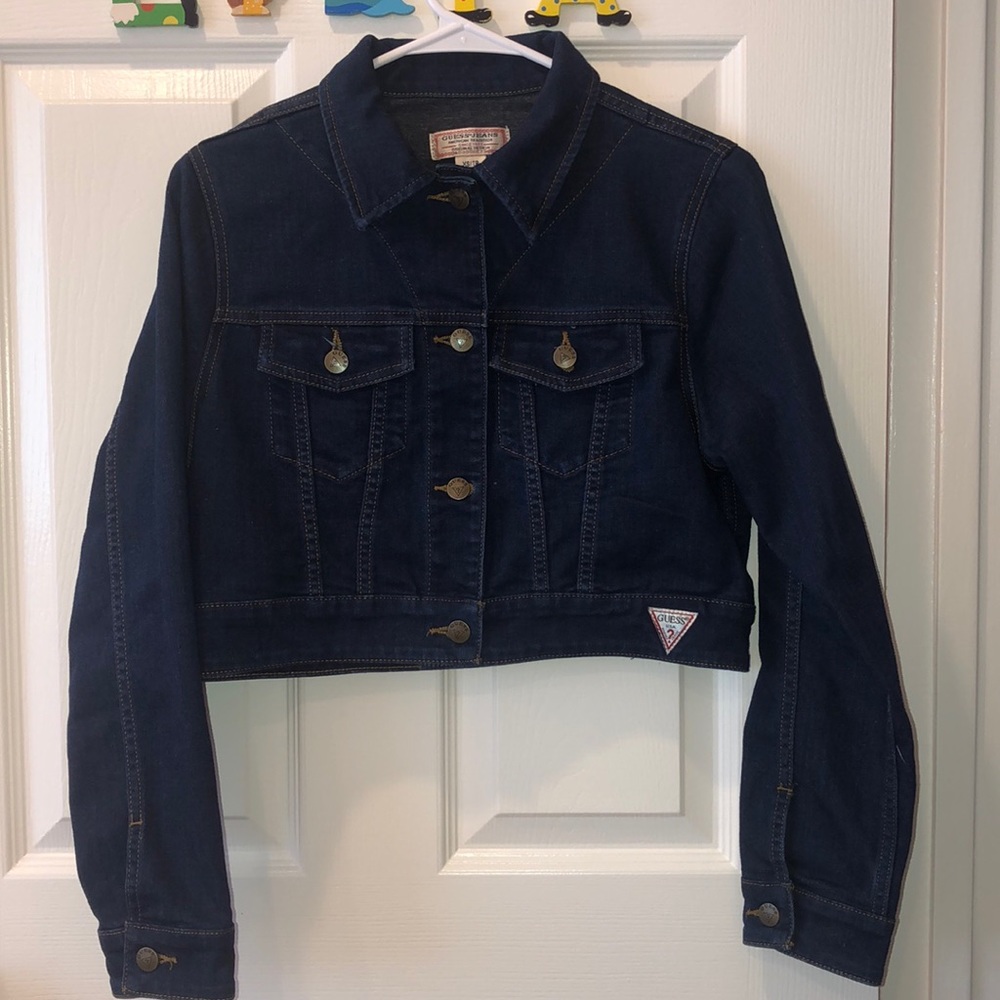 Women’s Guess Jeans Cropped Blue Jean Jacket